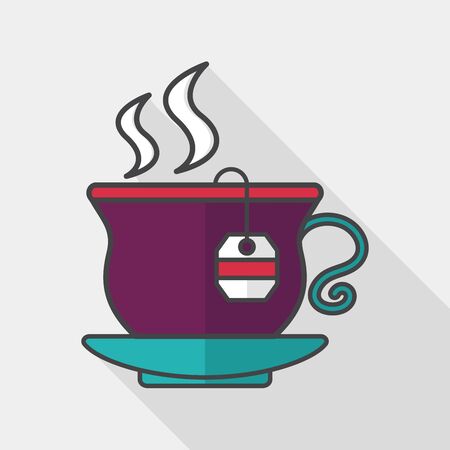 Coffee cup flat icon with long shadow tea cup Coffee cup flat icon with long shadow tea cup