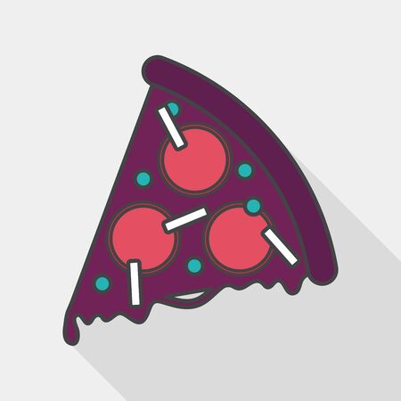 pizza flat icon with long shadow,eps10のイラスト素材