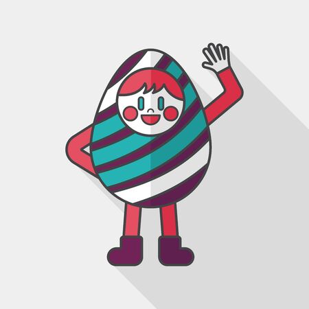 easter costume flat icon with long shadowのイラスト素材