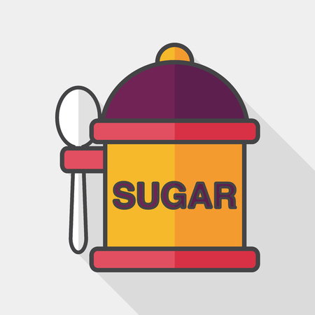 kitchenware sugar flat icon with long shadowのイラスト素材