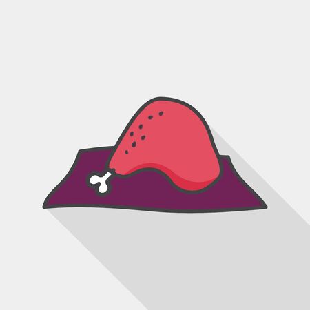 Chicken legs flat icon with long shadow,のイラスト素材