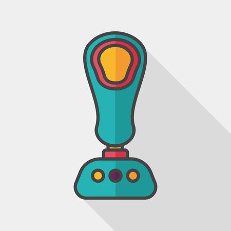 joystick flat icon with long shadowのイラスト素材