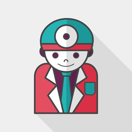 medical people with stethoscopes flat icon with long shadow,のイラスト素材