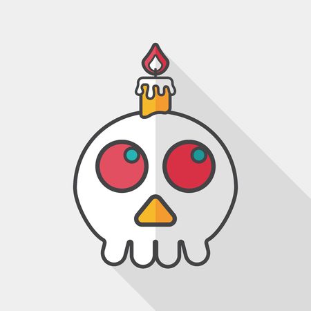 skeleton flat icon with long shadowのイラスト素材
