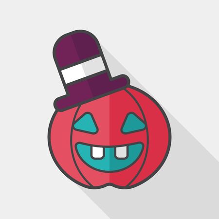 pumpkin flat icon with long shadow,のイラスト素材