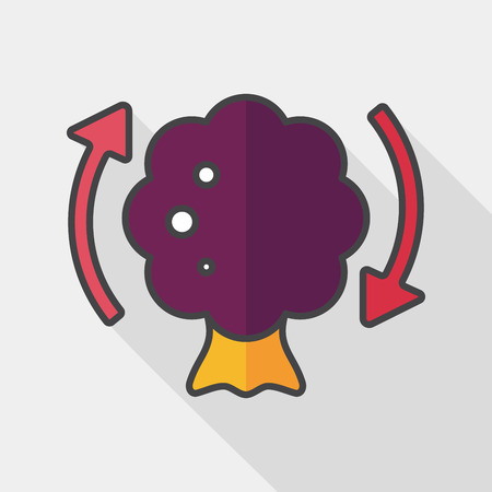 Environmental protection concept flat icon with long shadow Protect our forests and ecological plant.のイラスト素材