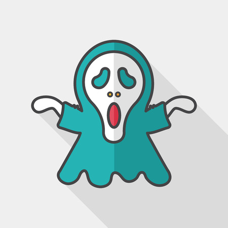 Grim Reaper flat icon with long shadowのイラスト素材
