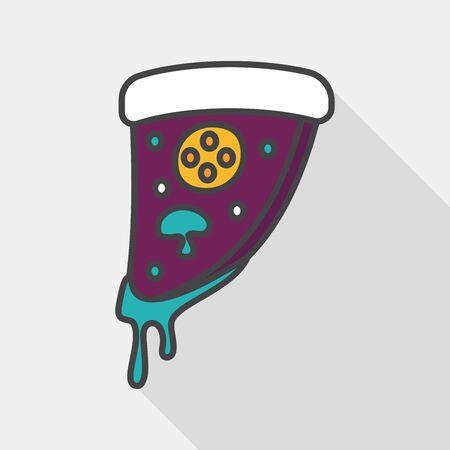 pizza flat icon with long shadow,のイラスト素材