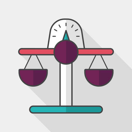 Financial balance flat icon with long shadowのイラスト素材