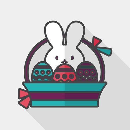easter bunny flat icon with long shadow,のイラスト素材
