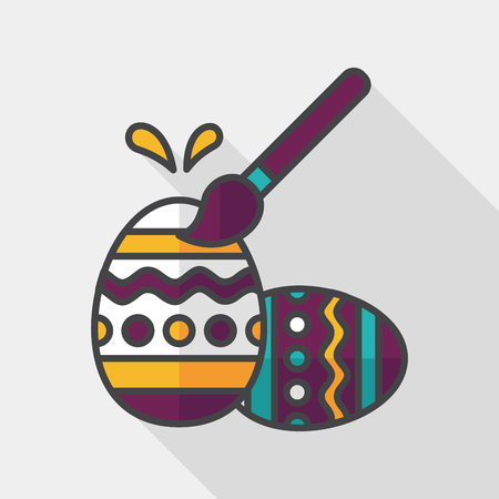 easter egg flat icon with long shadowのイラスト素材