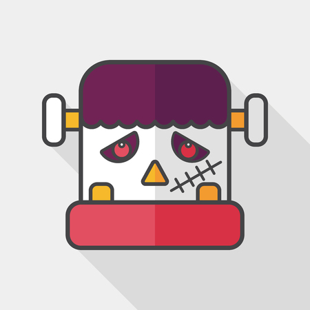 Frankenstein flat icon with long shadow,のイラスト素材