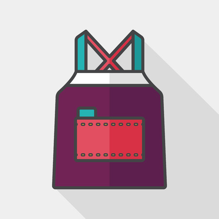 kitchenware apron flat icon with long shadowのイラスト素材