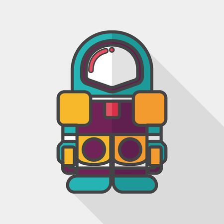 Space Astronaut flat icon with long shadowのイラスト素材