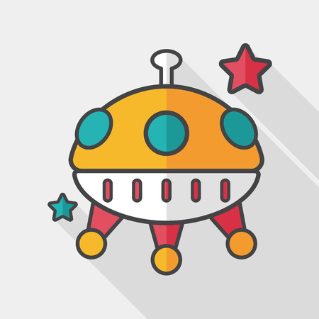 Space flat icon with long shadowのイラスト素材
