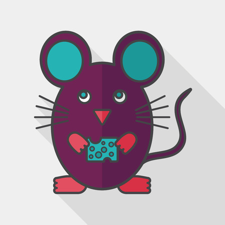 Pet mouse cage flat icon with long shadowのイラスト素材