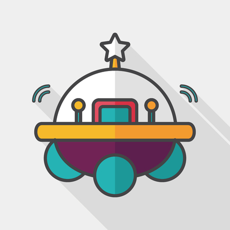 Space flat icon with long shadowのイラスト素材