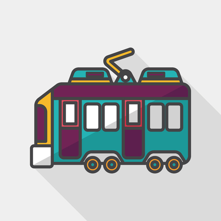 Transportation train flat icon with long shadow,のイラスト素材