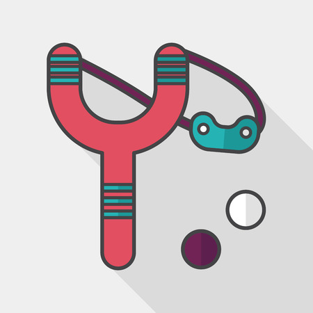 slingshot flat icon with long shadow,eps10のイラスト素材