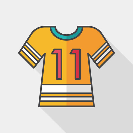 Sports jerseys flat icon with long shadowのイラスト素材