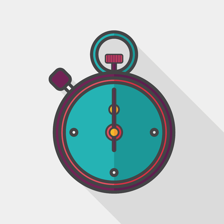 stopwatch flat icon with long shadow,のイラスト素材