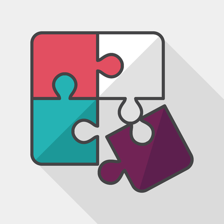 Puzzle flat icon with long shadow, のイラスト素材