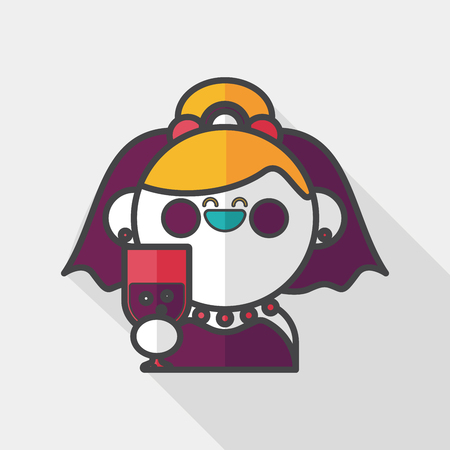 wedding bride flat icon with long shadow,のイラスト素材