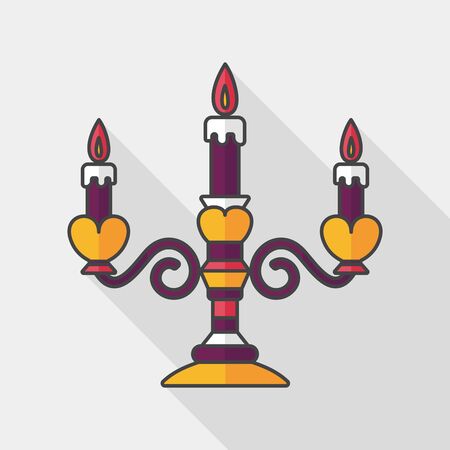 Valentine's Day candle flat icon with long shadow,eps10のイラスト素材