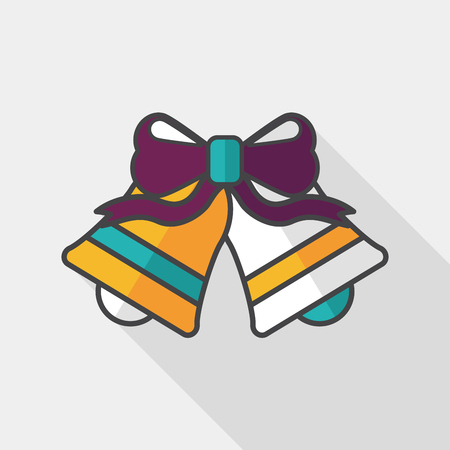 wedding bell flat icon with long shadow,のイラスト素材