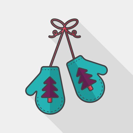 gloves flat icon with long shadow,のイラスト素材
