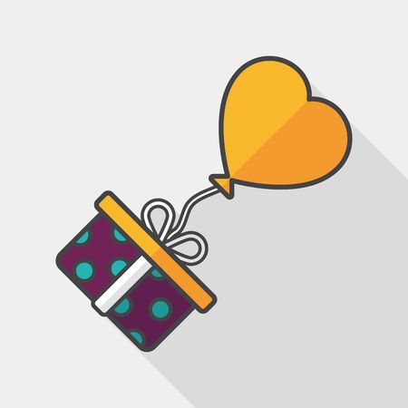 wedding gift flat icon with long shadow,のイラスト素材