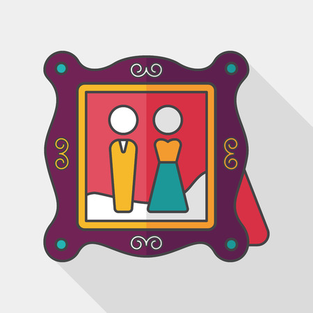 wedding photo flat icon with long shadow,eps10wedding photo flat icon with long shadow,のイラスト素材