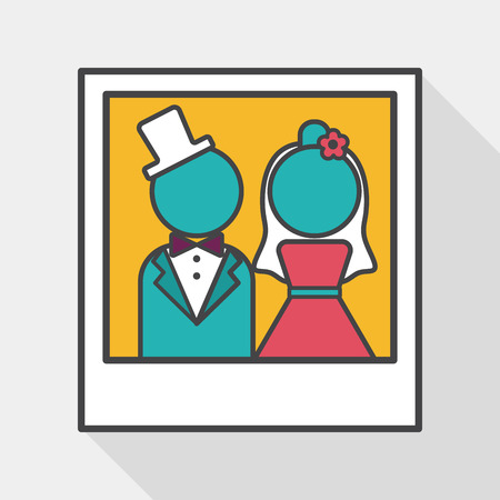 wedding photo flat icon with long shadow,eps10のイラスト素材