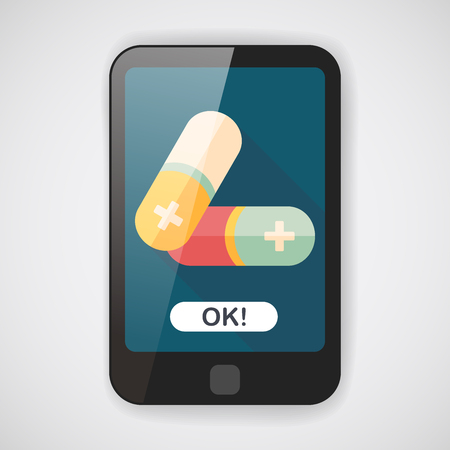 Pills flat icon with long shadowのイラスト素材