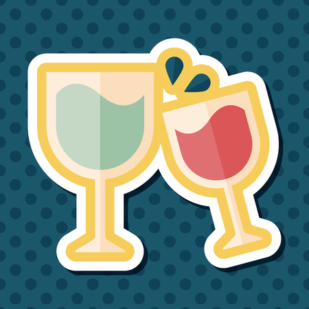 Martini glass cheers flat icon with long shadow,eps10のイラスト素材