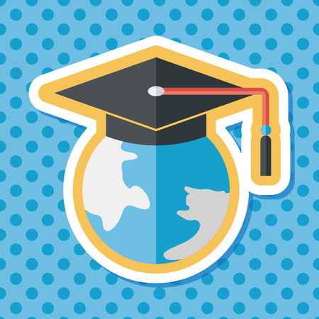 e-learning flat icon with long shadow,eps10のイラスト素材