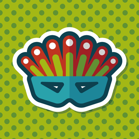 party mask flat icon with long shadow,eps10のイラスト素材