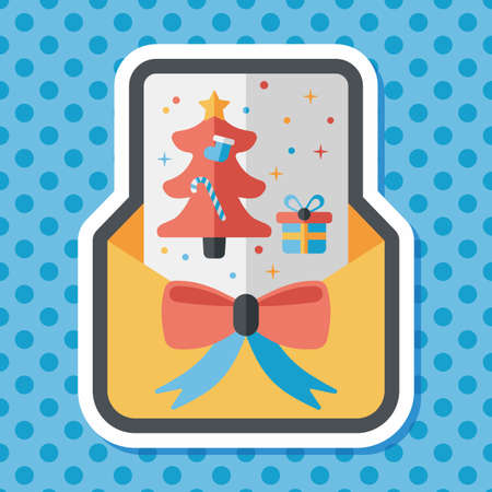 Christmas card flat icon with long shadow,eps10のイラスト素材