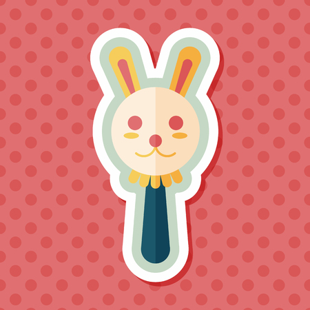 baby rattle flat icon with long shadow,eps10のイラスト素材