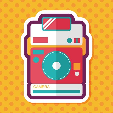 camera flat icon with long shadow,eps10のイラスト素材