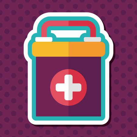 first aid kit flat icon with long shadow,eps10のイラスト素材