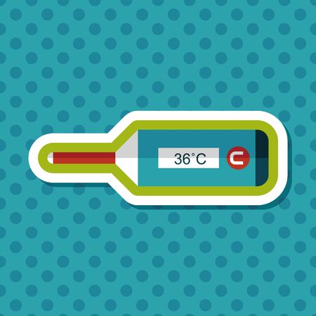 medical thermometer flat icon with long shadow,eps10のイラスト素材