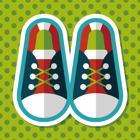 vintage shoes flat icon with long shadow,eps10のイラスト素材