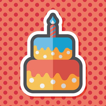 birthday cake flat icon with long shadow,eps10のイラスト素材
