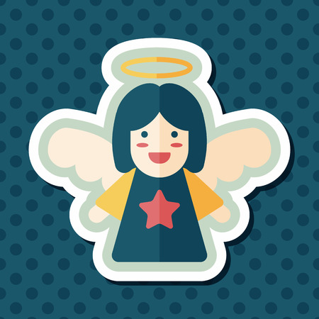 angel flat icon with long shadow, eps10のイラスト素材