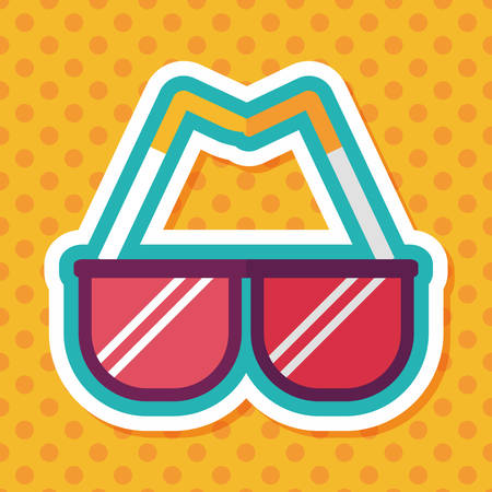 Sunglasses flat icon with long shadow,eps10のイラスト素材