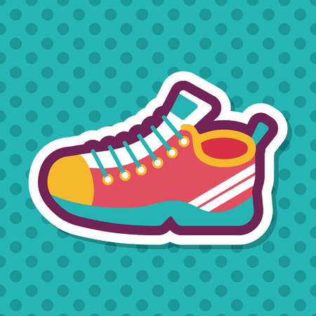 sneaker flat icon with long shadow,eps10のイラスト素材