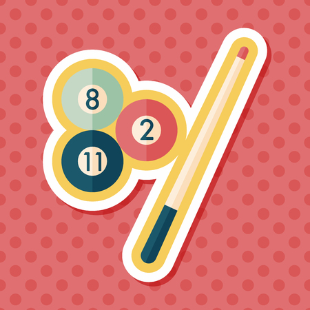 billiards flat icon with long shadow,eps10のイラスト素材
