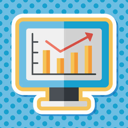 business chart flat icon with long shadow,eps10のイラスト素材