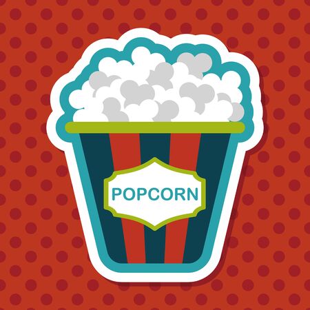 Popcorn flat icon with long shadow,eps10のイラスト素材